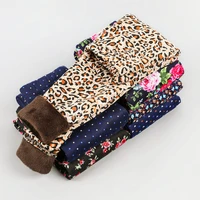 printing leopard floral autumn winter thicken warm children kids pants baby leggings for girls clothes