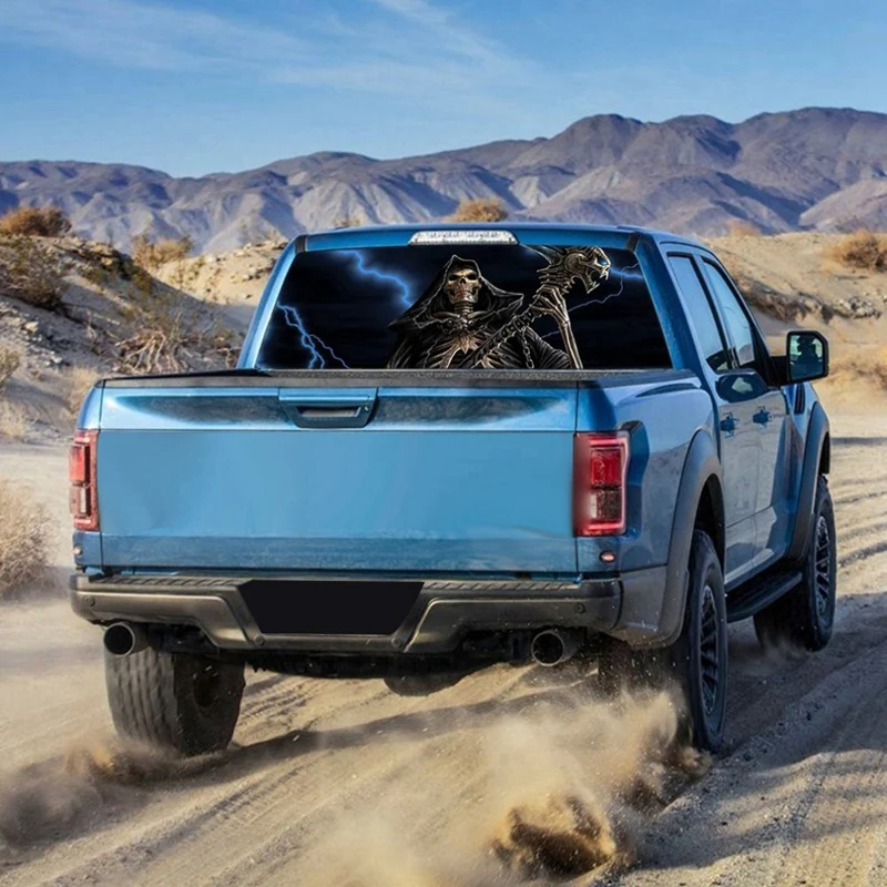 

Grim Reaper for Truck Jeep Suv Pickup 3D Rear Windshield Decal Sticker Decor Rear Window Glass Poster 57.9 x 18.1 Inch