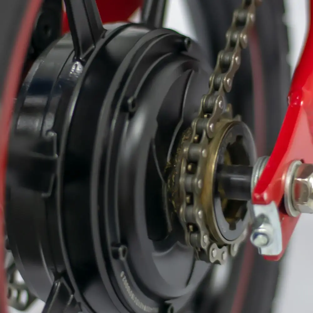 Электрический скутер 48 В двухколесный велосипед 14 дюймов 400 Вт красный/черный