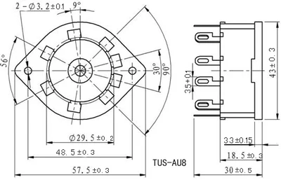 5 шт. бакелитовая трубка розетка женская 8 контактов Посеребренная для AZ1 |