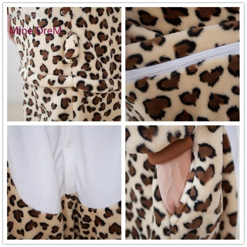 Пижама кигуруми с леопардовым принтом в виде животных костюмы для косплея
