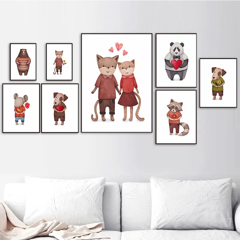 Носки с рисунком медведя из мультика в виде панды собаки лиса милые животные