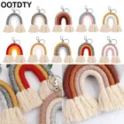 Брелок для ключей в стиле бохо Женский, Радужный держатель для ключей ручной работы в стиле макраме, подвесная бижутерия для автомобиля, Подарочная бижутерия