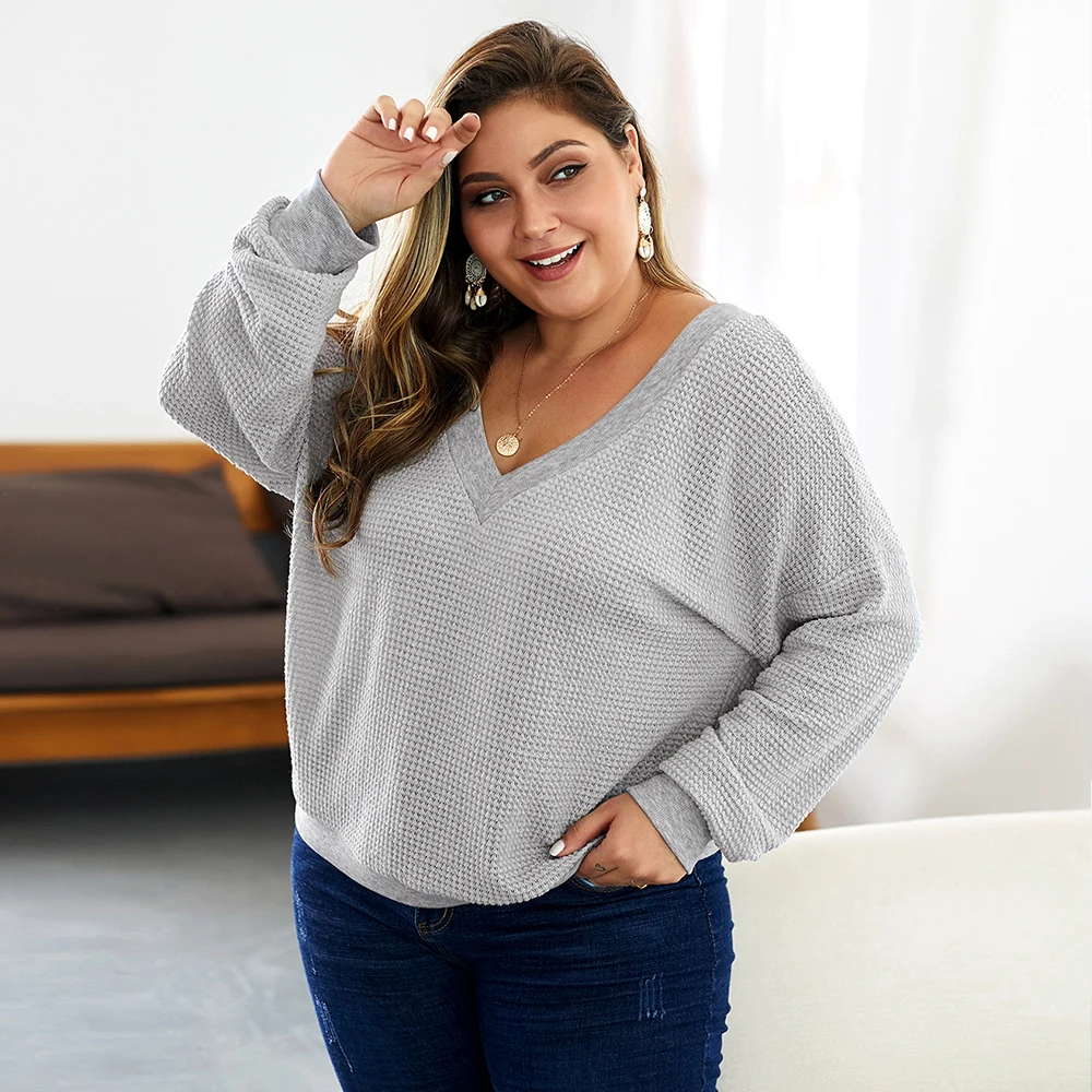 Свитер женский осенне-зимний с длинным рукавом и V-образным вырезом | Женская