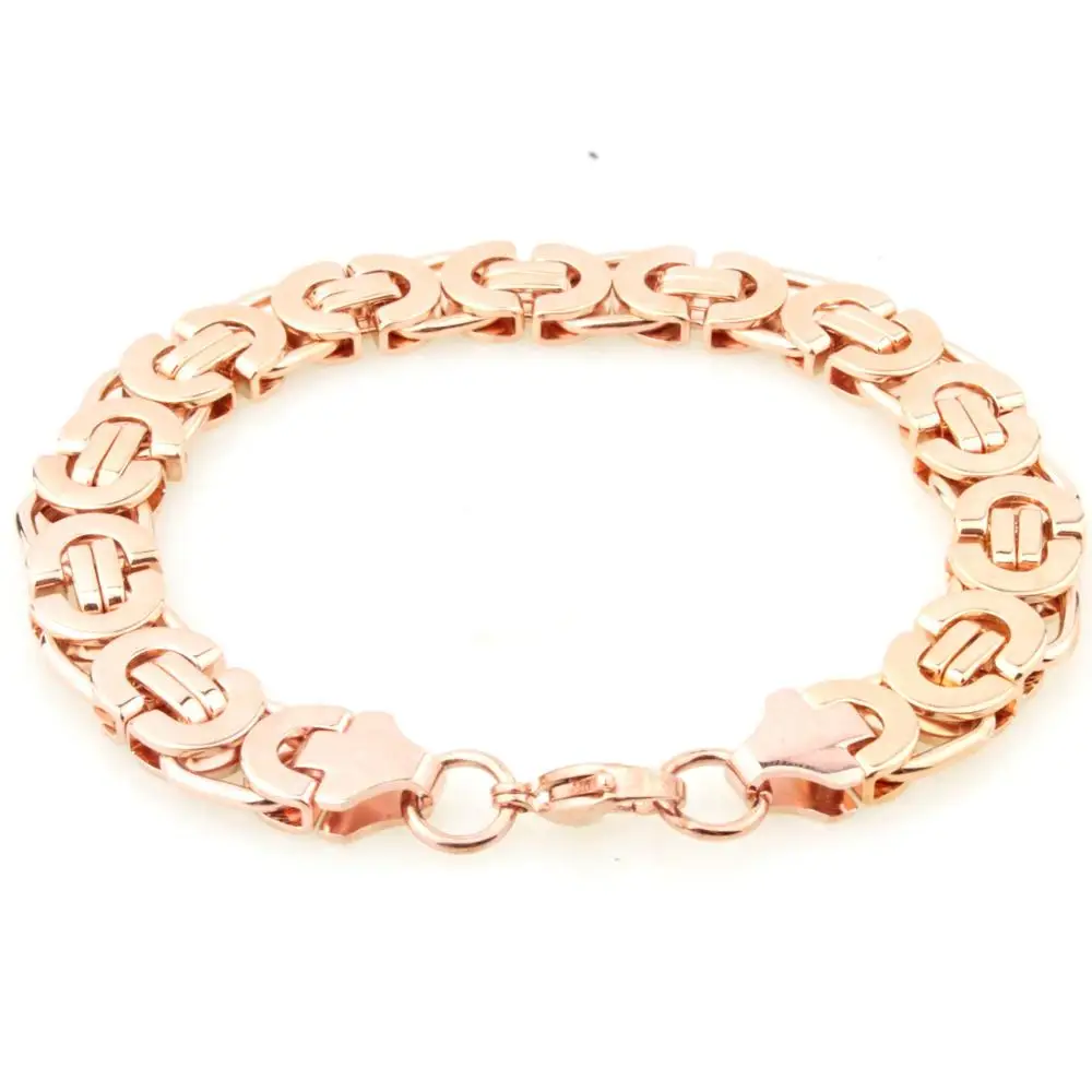 Браслет византийский из нержавеющей стали под розовое золото 7-11 дюймов |
