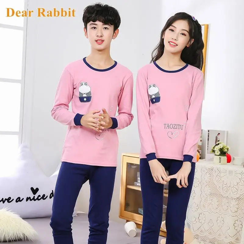 

2022 NEW Autumn Winter Big Boys Girls Clothes Pajamas Clothing Sets Cotton Pyjamas Kids Sleepwear Homewear Teenager Pijamas Suit