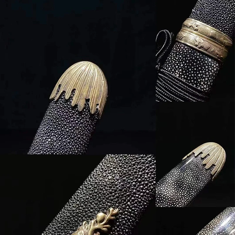 

High-grade pearl fish skin knife Tatsu Yamashiro is very sharp and sharp. Hand-forged high-grade Tatsu Yamashiro combat knife is