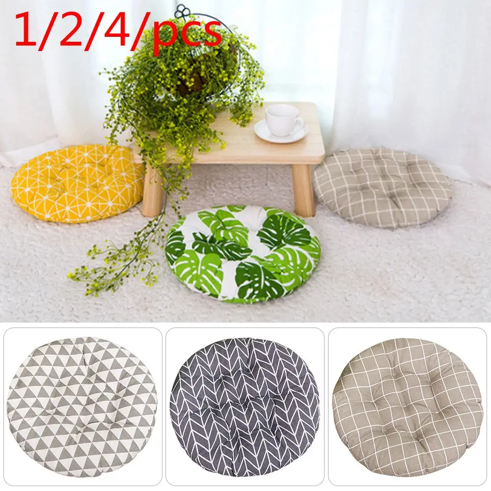 1/2/4/шт. Круглая подушка для стула обеденная ткань хлопковая Толстая напольная