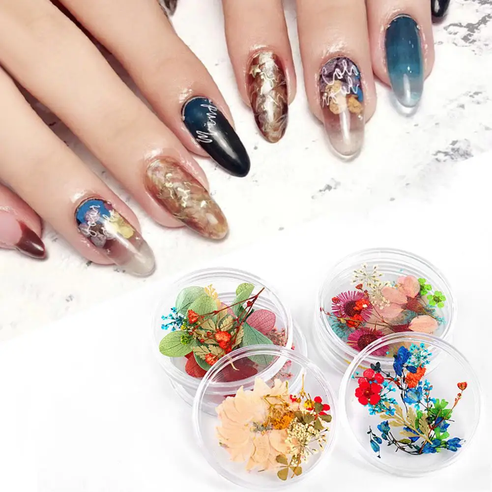 1 Box New Japanese Nail Art Decorations Dried Flowers Natural Beautiful Fresh Flower Lace Ornaments | Красота и здоровье