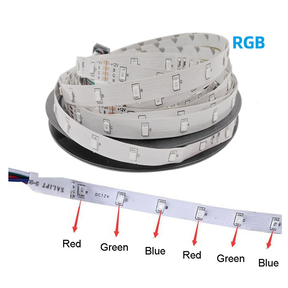 RGB Светодиодная лента 5 м 300 светодиодный s светодиодная лента световой полосы 12 В 2A Fiexble свет рождественский Настольный Декор лампа для ТВ фоновое освещение
