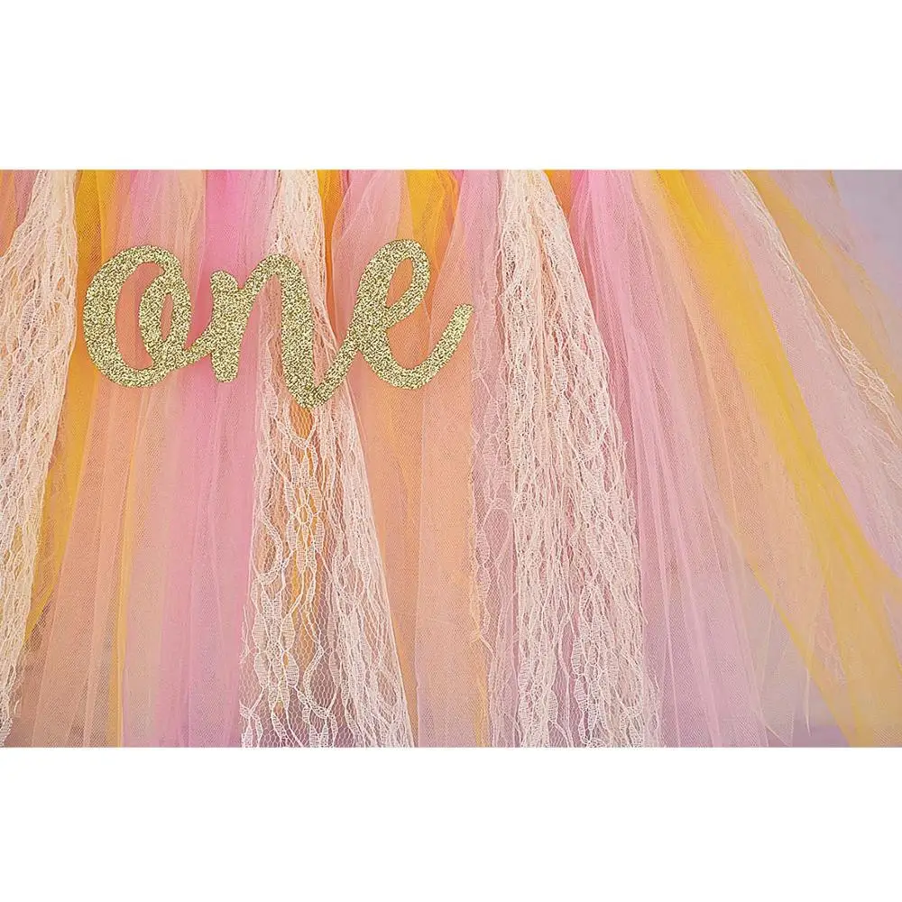 Желтый розовый кружевной Детский стульчик юбка пачка для маленьких девочек День