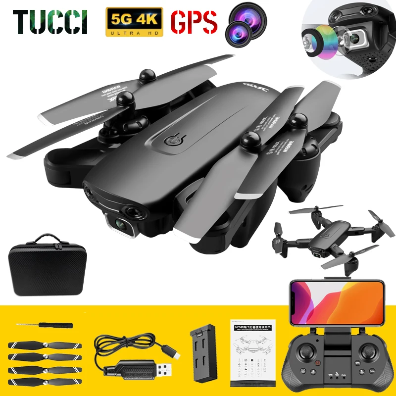 

TUCCI 2021 new GPS drone 4K dual camera 5G WIFI FPVRC folding four-axis professional drone flying gesture photo video helicopter