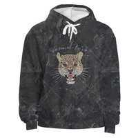 children and adolescents adult animal pattern 3d printing sweater tiger cheetah leisure sports hoodie