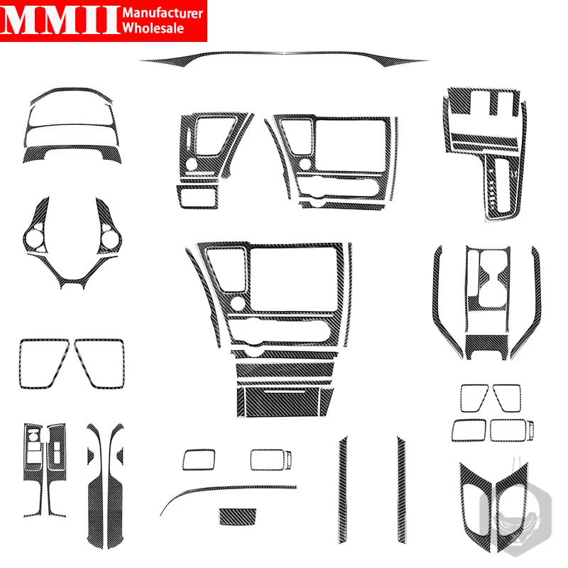 For Honda Civic 9 Coupe Sedan Carbon Fiber Stickers Gear Shift Dashboard Panel Central Air Outlet Power Window Lift Door Handle