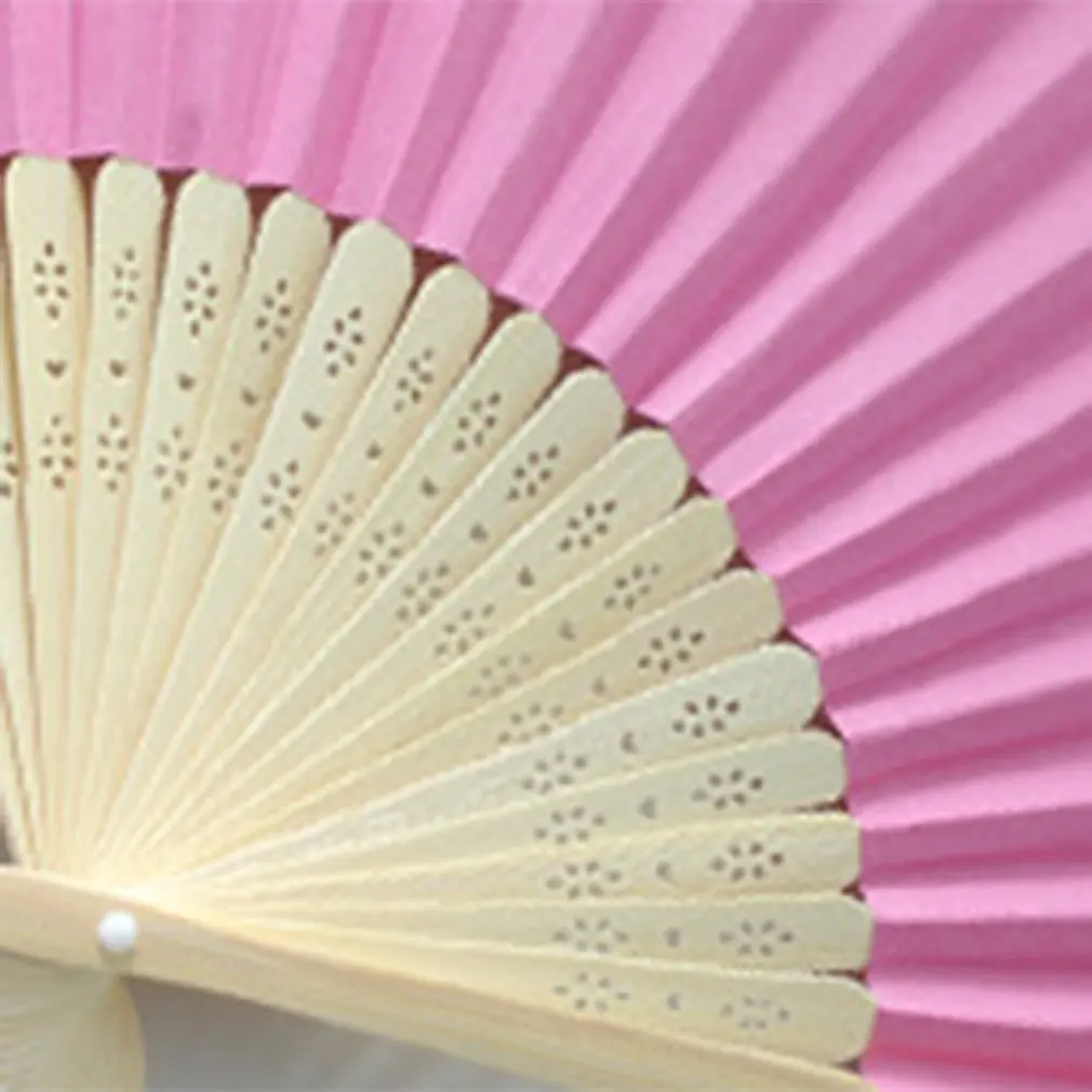 

Hot 7 inch folding paper Fan Pattern Folding Dance Wedding Party Lace Silk Folding Hand Held Solid 11 Color Fan Play Props