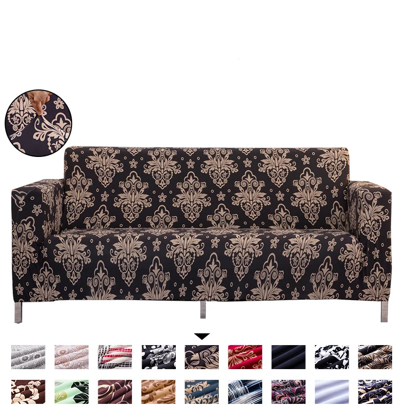 

Elastic Printed Sofa Cover Stretch Sectional Corner Couch Cover for Living Room 1/2/3/4 Slipcover L-Shaped Need Buy 2Pieces