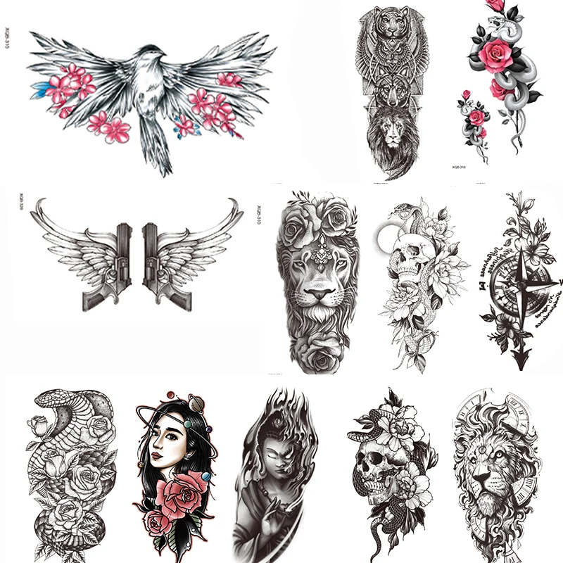 

Fake Temporal Tattoo Summer Snake Tattoos Waterproof Emporary Ganesha Cross Owl Korean Temporary Tato Stickers Pain Boy Man