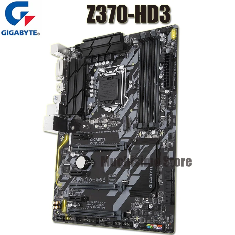 Bestellen LGA 1151 Gigabyte Z370 HD3 Motherboard I7 I5 I3 DDR4 64GB PCI-E 3,0 M.2 SATA III DVI Desktop Z370 Placa-Mãe 1151 USB 3,1 ATX