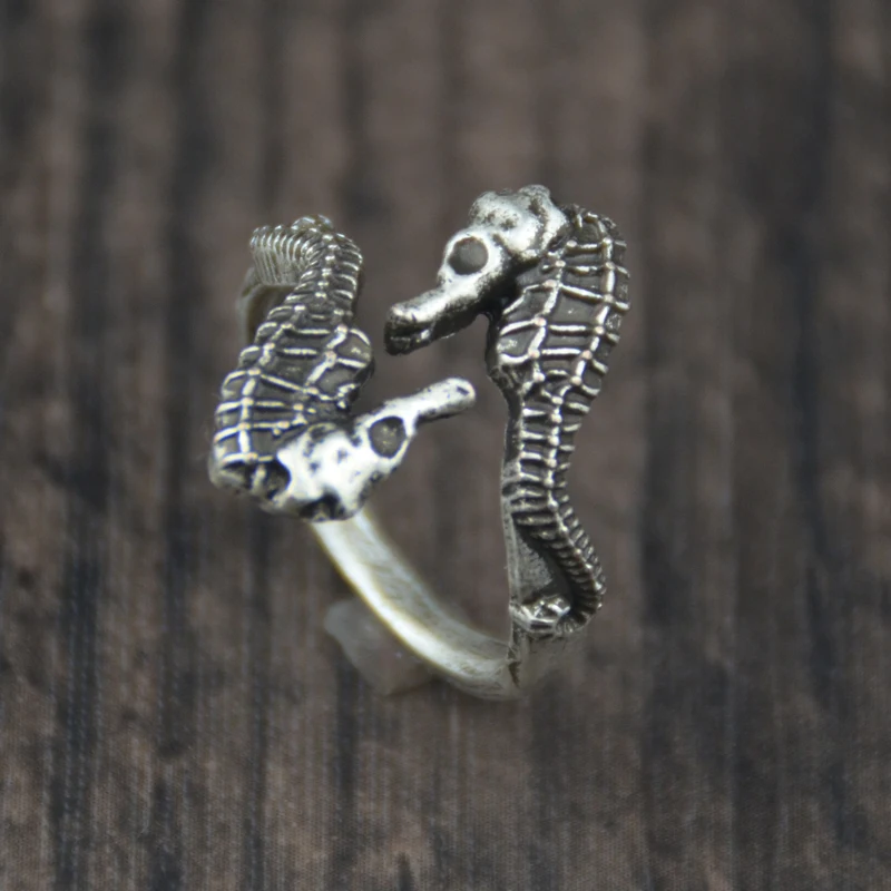 1 шт. винтажный морской конек открытый Регулируемый кольцо двойной воды спрей