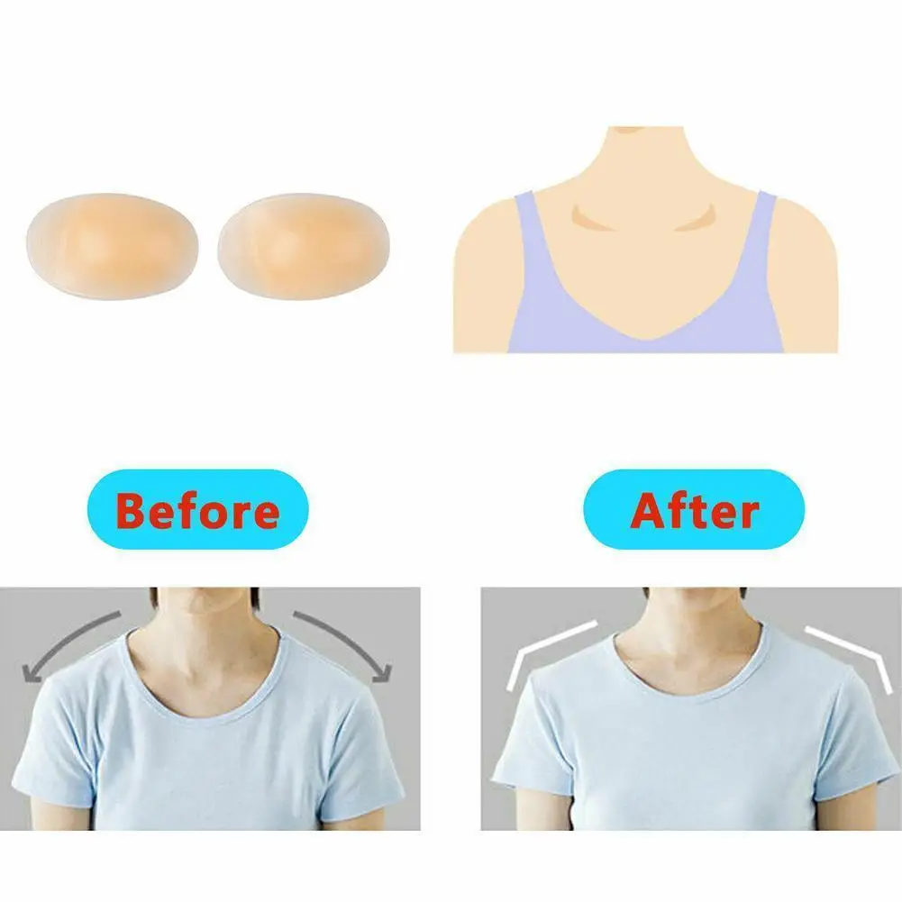 

1 Pair Of Shoulder Pads Shoulder Cushions Soft Silicone Shoulder Pads Breathable Shoulder Push-up Anti Slip Reusable Cushio W5W9