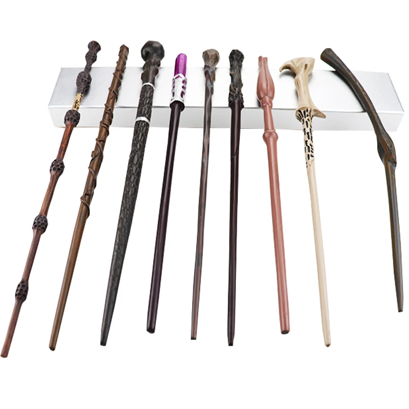 

Newest 27 Kinds of Metal Core Pottere Magic Wands Lucius Ron Bellatrix Elder Magical Wand French Hobbies Sticks Without Box