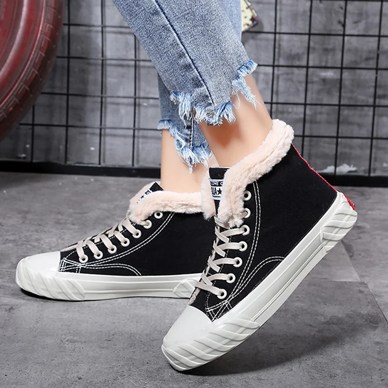 Winter New Plus Velvet Shoes Off White Flat Warm Casual Women's Botte Hiver Femme Snow Boots Laarzen Dames Oxford Boot | Обувь