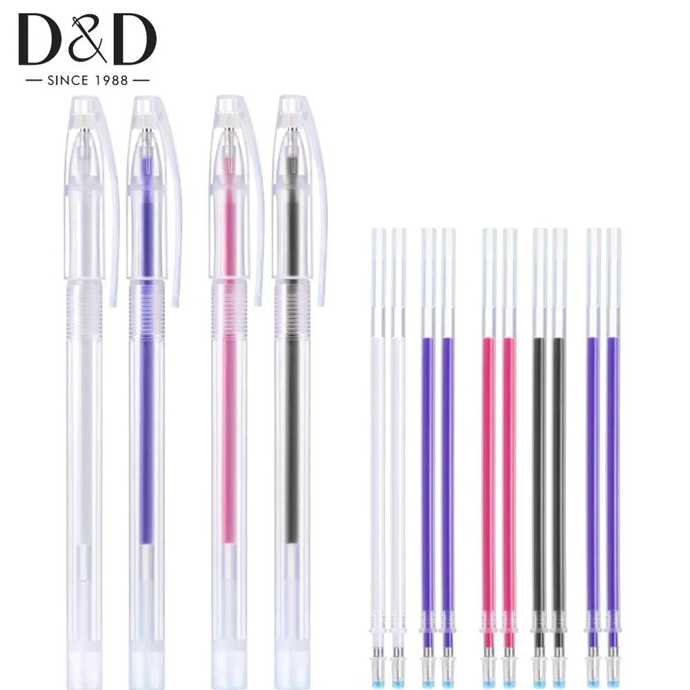 

1Pc Heat Erase Pen with 10Pcs High Temperature Disappearing Fabric Marker Refills for Dressmaking Fabric PU Leather Sewing Tools