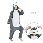 Комбинезон унисекс в виде единорога, зимние кигуруми, лиса, волк, ползунки панда, женская одежда для сна, костюмы аниме, Фланелевая Пижама для взрослых