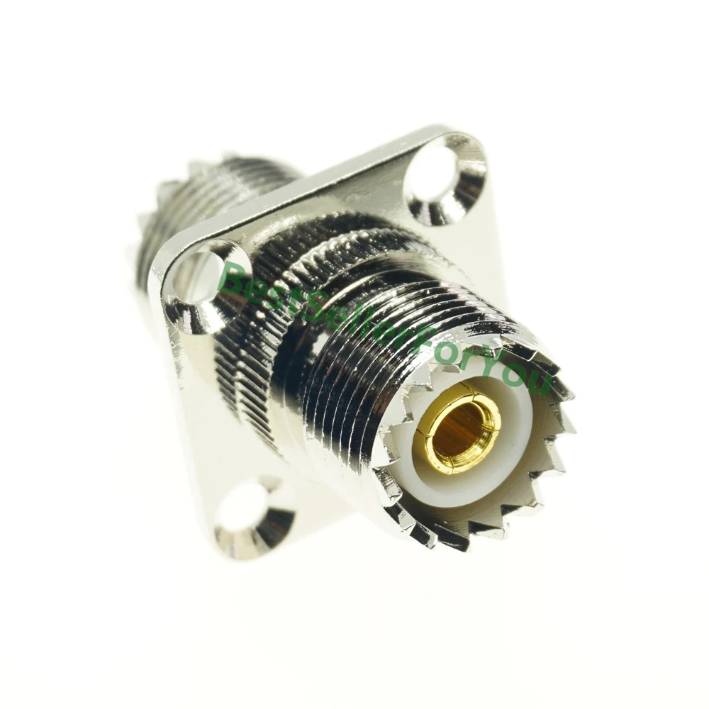 

UHF SO-239 Female To UHF SO239 Female 4 Hole Mount Flange Panel Connector Coax Converter