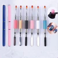 dual head nail art acrylic uv poly gel extension builder drawing pen brush gel removal spatula stick manicure tool
