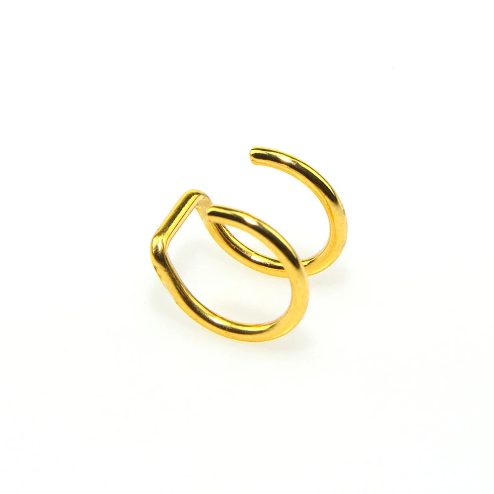 

1Pcs Clip Op Wrap Earring Tragus Roestvrij Staal 2 Ringen Oor Manchet Clip Neus Ring Fake Piercing Body Sieraden dilataciones
