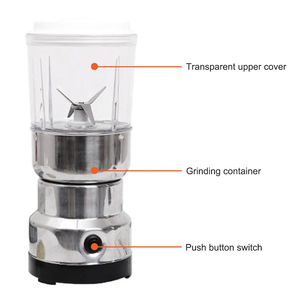 

2-In-1 Electric Coffee Grinder Multifunctional Portable Blender Juicer Kitchen Cereals Nuts Beans Spices Grains Grinder Machine