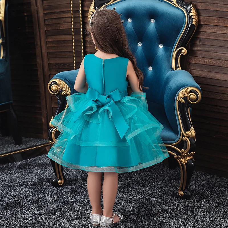 Платье принцессы с цветами для девочек летнее платье-пачка свадьбы дня рождения