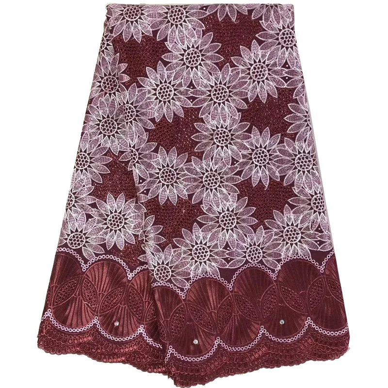 (5 ярдов/шт) новейшее Красное вино африканская вуаль кружева Фантастическая