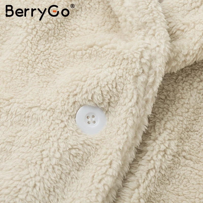 BerryGo элегантное пальто из искусственного меха размера плюс женская уличная