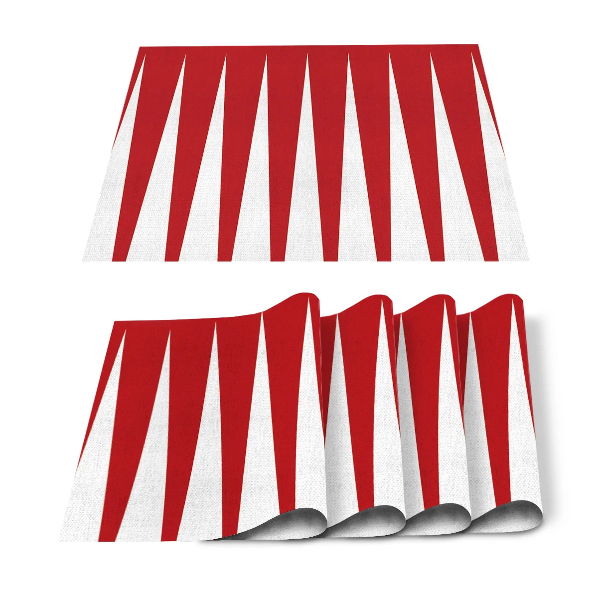 Дорожка для стола с красными и белыми полосками Декоративная скатерть цветочным