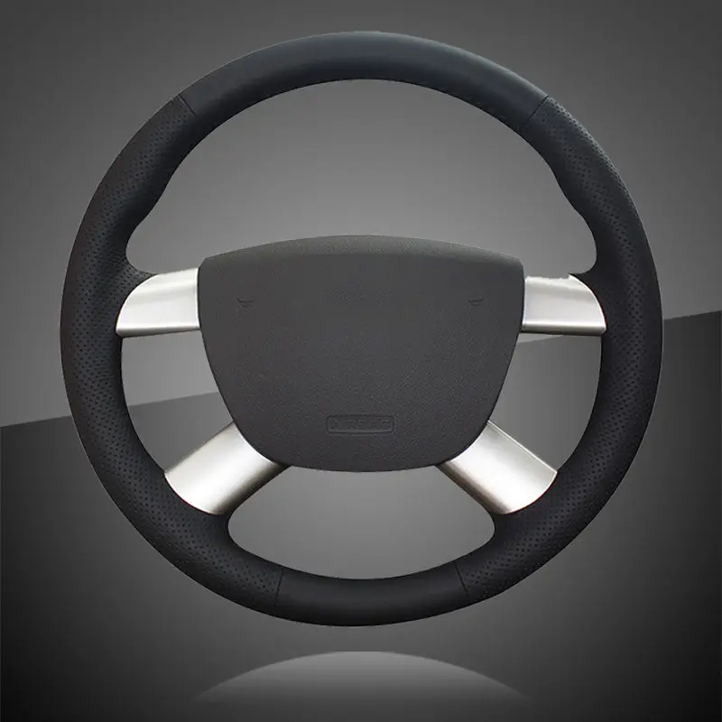 Оплетка из кожи и микрофибры для автомобильного рулевого колеса чехол Ford Focus 2 2005