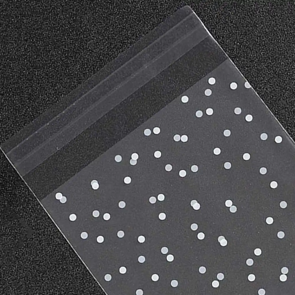 

300pcs Double-Sided 5 Silk White Wave Dot Frosted Self-Adhesive Gifts Bags Christmas Cookie Packaging Bag Supplies