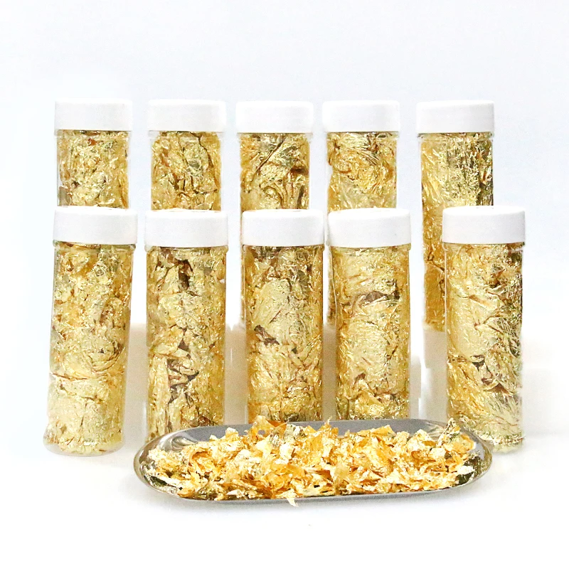 10 бутылок съедобный сорт подлинный золотой серебряный лист шабин хлопья 2 г 3 24 К
