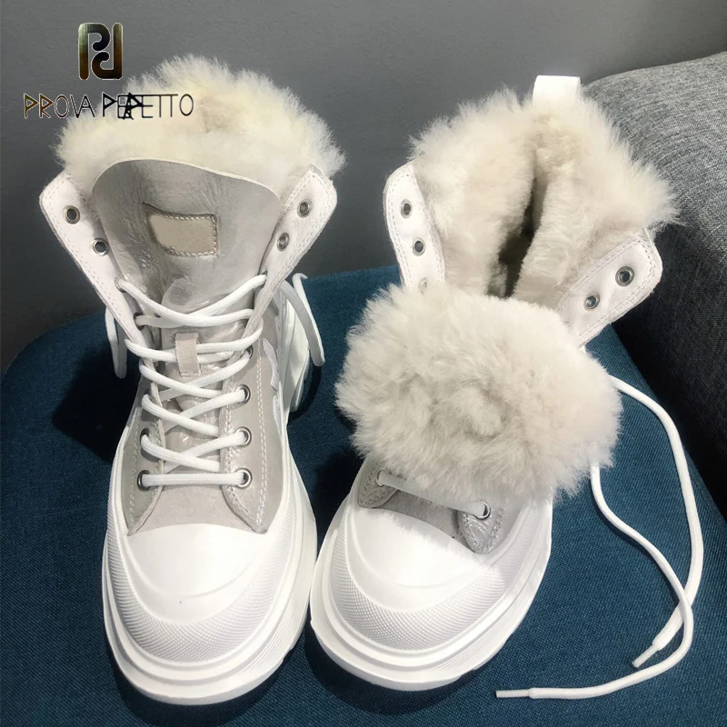 

Thick-soled Snow Boots Winter New Round-toe Slope with Thickened Sheepskin Hair Integrated Cross Straps and Velvet Warm Boots