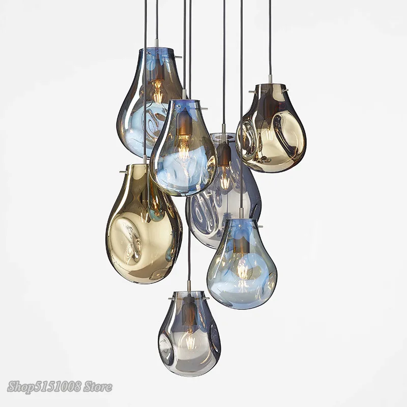 

modern Minimalist Colorful Glass LED Pendant Light Bedroom Bedside Cafe Restaurant Creative Designer Hanging lamp light fixtures