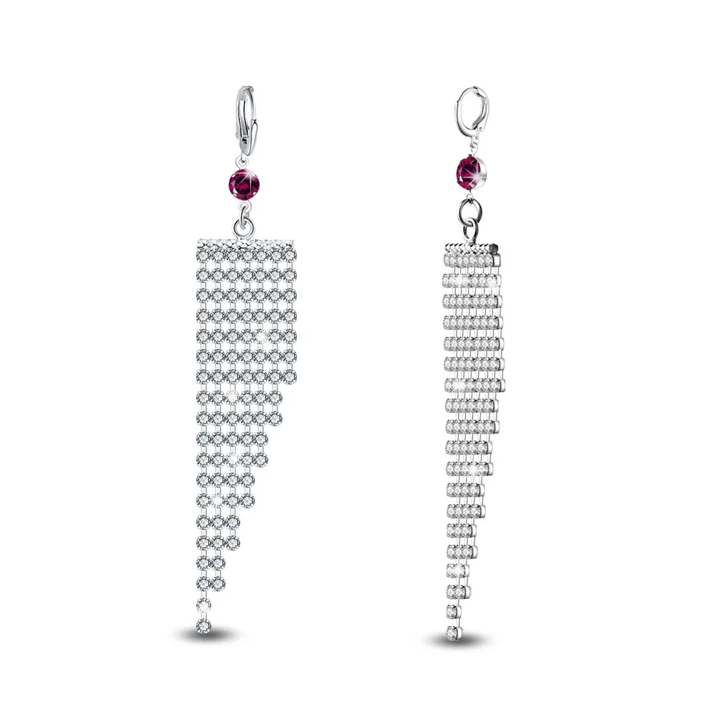 Роскошное прозрачное Кристальное длинные серьги с кисточками женские ювелирные