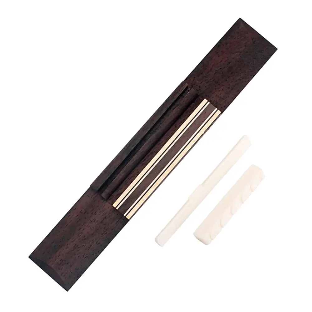 

Rosewood Guitar Bridge+ Cattle Bone Guitar Nut+ Cattle Bone Guitar Saddle for Classic Guitar Accessories