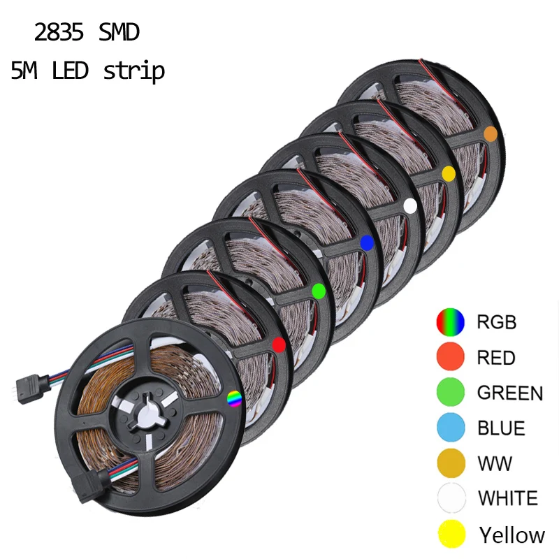 RGB СВЕТОДИОДНАЯ лента SMD 3528 5 м без водонепроницаемой ленты DC12V ленточный диод