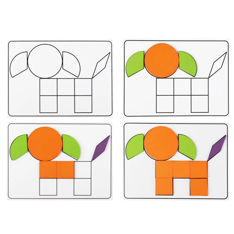 198 шт. головоломки Детский Танграм Деревянные Пазлы деревянные игрушки