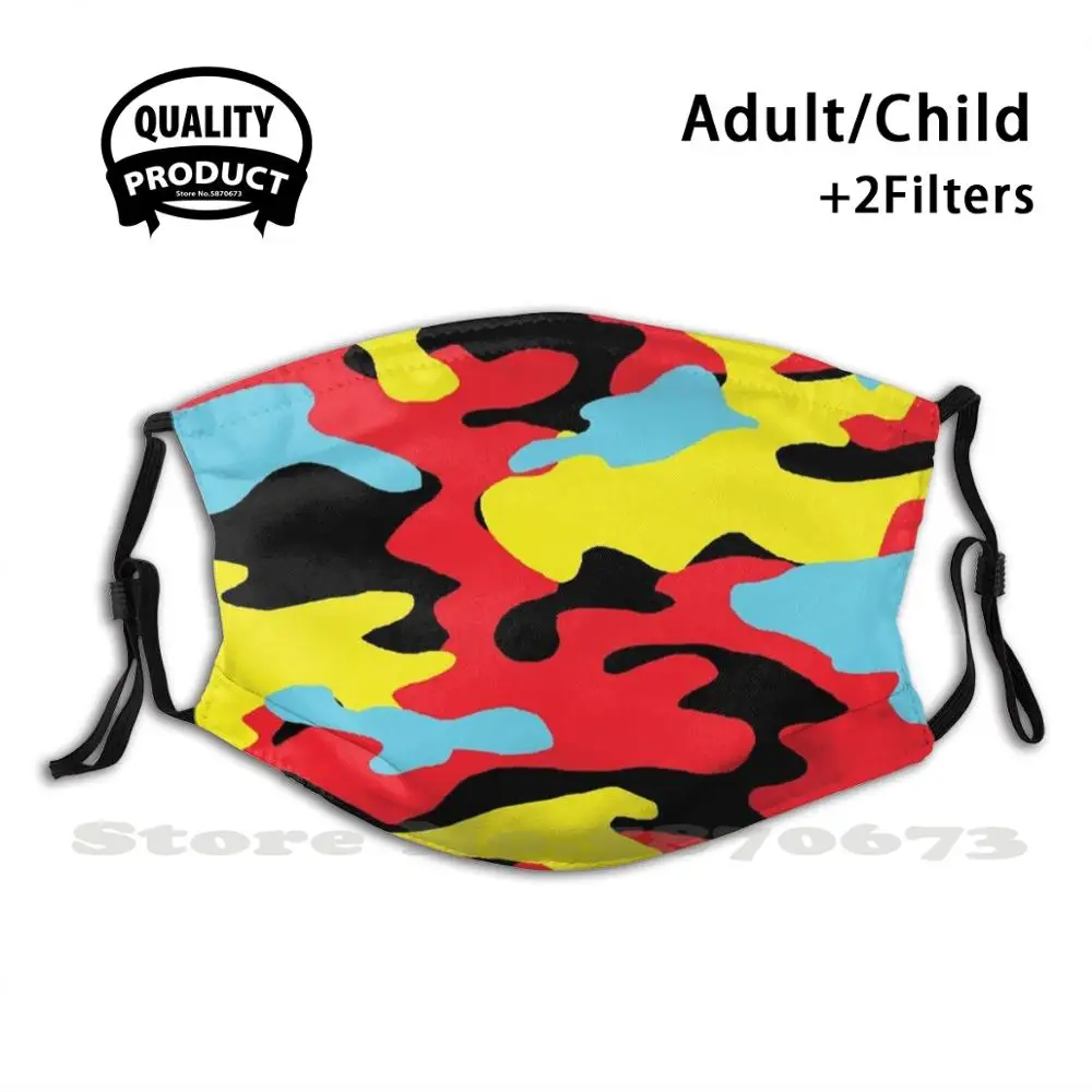 Фотомаска с фильтром Камуфляжный Камуфляж красный синий желтый светильник бой