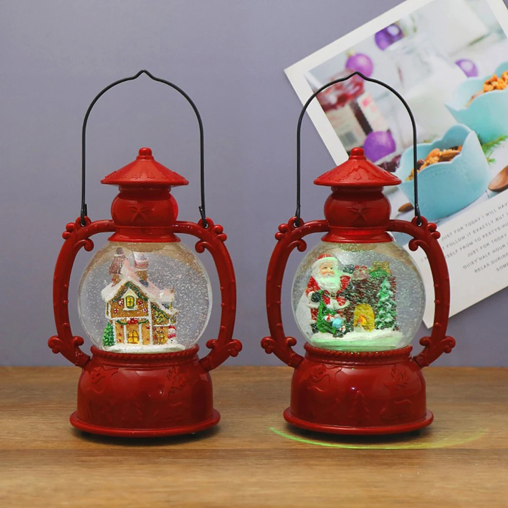

Portable Night Light Luminous Christmas Crystal Ball Light Handhold Lantern Party Props Xmas Fireplace Decoration
