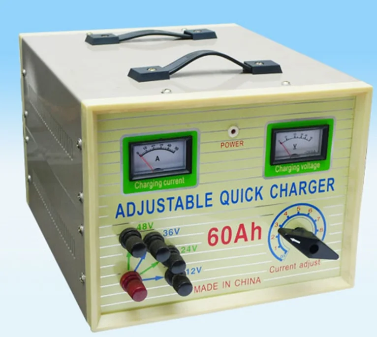 

Heavy Duty Lead Acid Battery Adjustable Voltage Quick Charger Intelligent Power 12V 24V 36V 48V 60A 12V Battery Charger