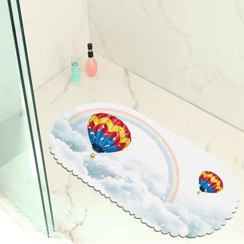 

High Quality Cartoon Scenic Ballon Pattern PVC Non- Slip Waterproof Bath Mat Bathtub Mat Shower Mat