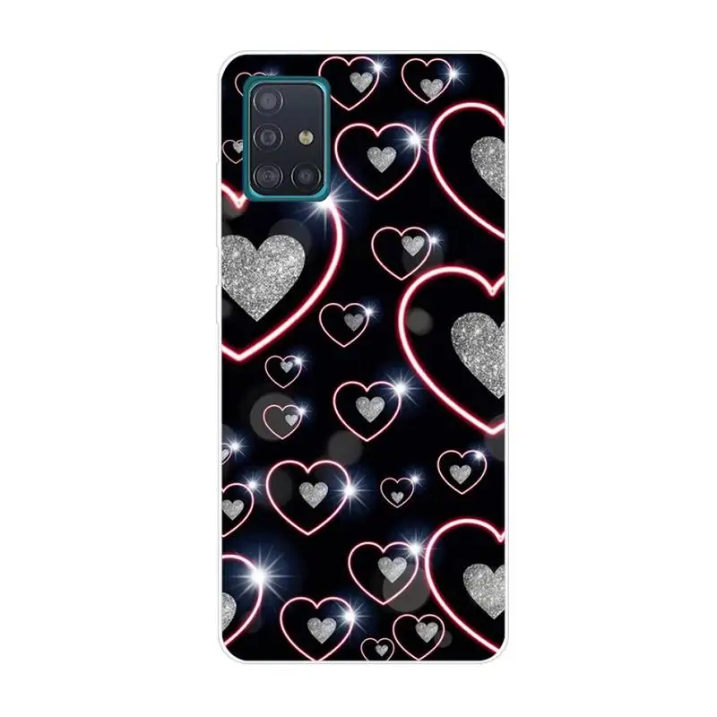 

bling Love Heart Phone Case For Clear-Samsung S5 S6 S7 S8 S9 S10 S20 S21 Edge Plus E Fe Lite Fundas Cover